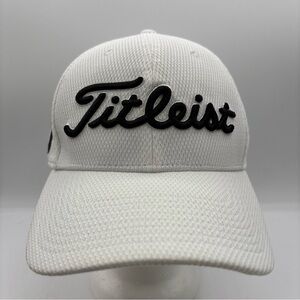 Titleist Pro V1 FJ FootJoy Golf Mesh White Large/X-Large Fitted Performance Hat